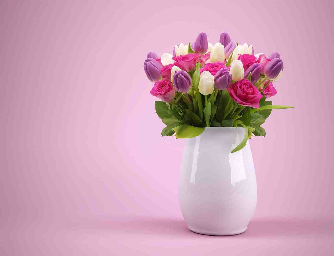 bouquet, vase, fleurs